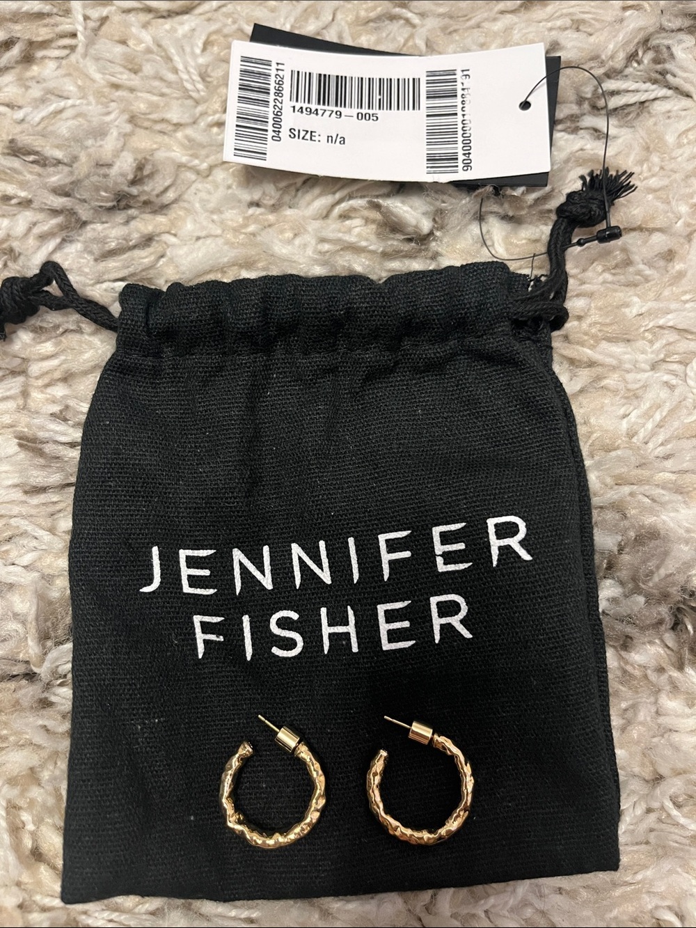 Jennifer Fisher Hailey hoops. Huggie size. Gold. New.